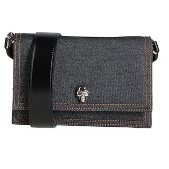 Alexander McQueen Skull Denim Crossbody Bag - Picture 1 of 14